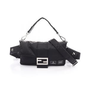 Fendi Porter Bucket Bag Waist Bag Nylon Leather Black